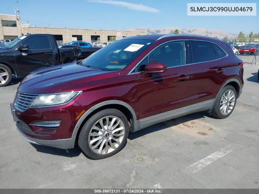 5LMCJ3C99GUJ04679 2016 Lincoln Mkc Reserve