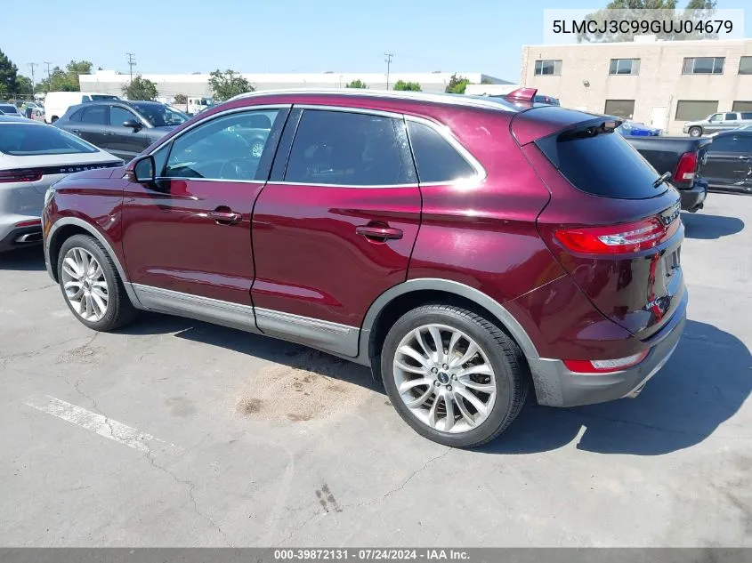 5LMCJ3C99GUJ04679 2016 Lincoln Mkc Reserve