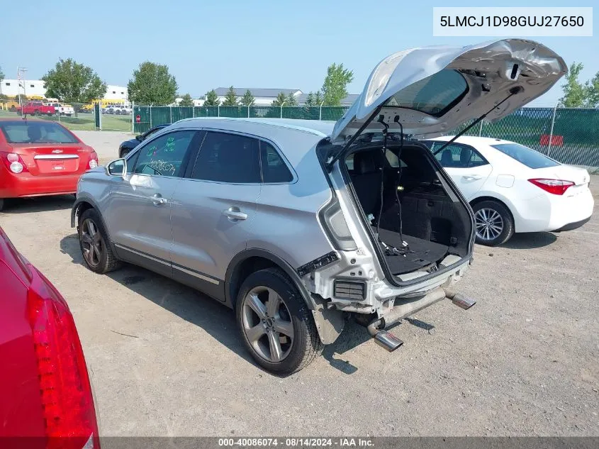 5LMCJ1D98GUJ27650 2016 Lincoln Mkc Premier