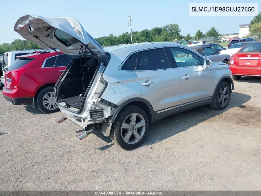 5LMCJ1D98GUJ27650 2016 Lincoln Mkc Premier