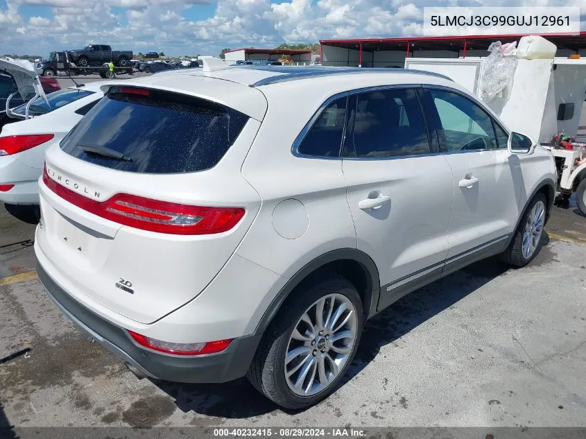 2016 Lincoln Mkc Reserve VIN: 5LMCJ3C99GUJ12961 Lot: 40232415