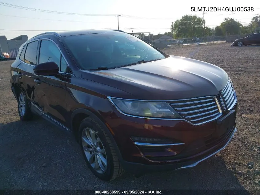 2016 Lincoln Mkc Select VIN: 5LMTJ2DH4GUJ00538 Lot: 40258599