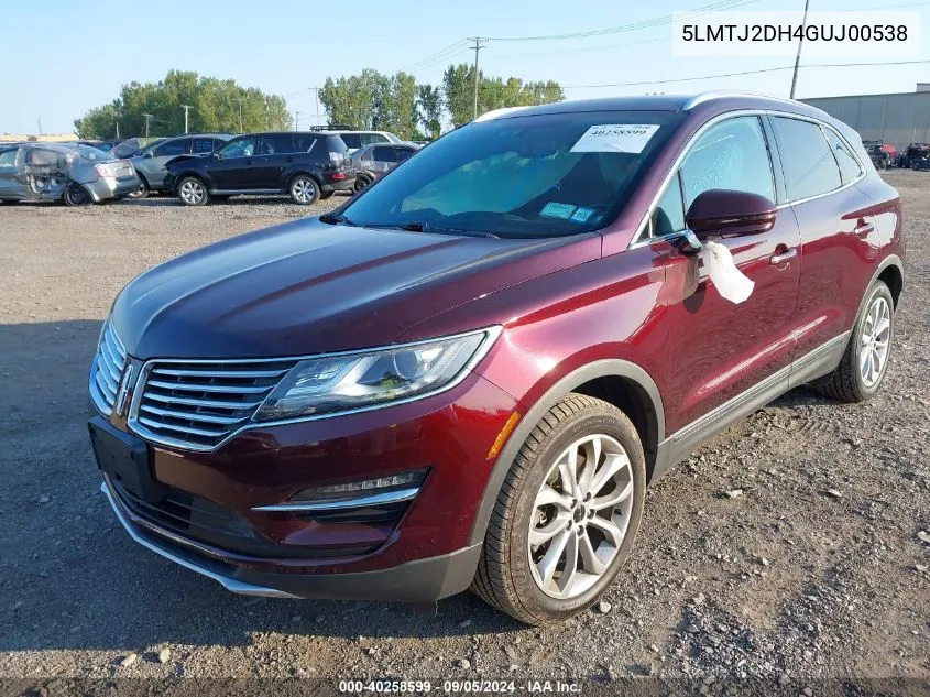 2016 Lincoln Mkc Select VIN: 5LMTJ2DH4GUJ00538 Lot: 40258599