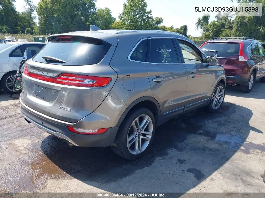 5LMCJ3D93GUJ15398 2016 Lincoln Mkc Reserve