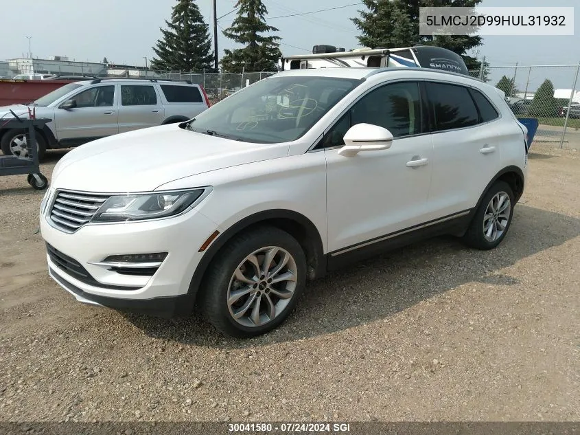 2017 Lincoln Mkc Select VIN: 5LMCJ2D99HUL31932 Lot: 30041580