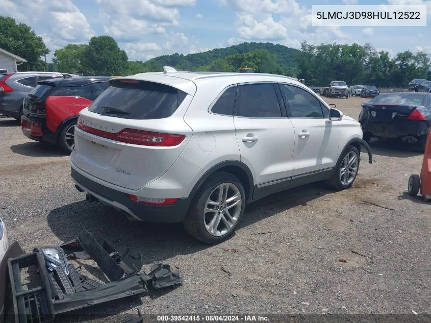 2017 Lincoln Mkc Reserve VIN: 5LMCJ3D98HUL12522 Lot: 39542415