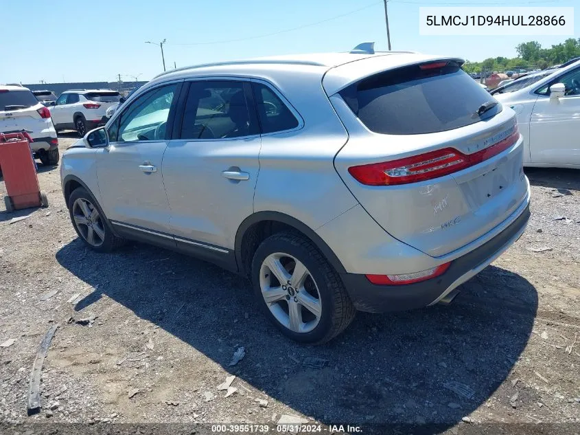 2017 Lincoln Mkc Premiere VIN: 5LMCJ1D94HUL28866 Lot: 39551739