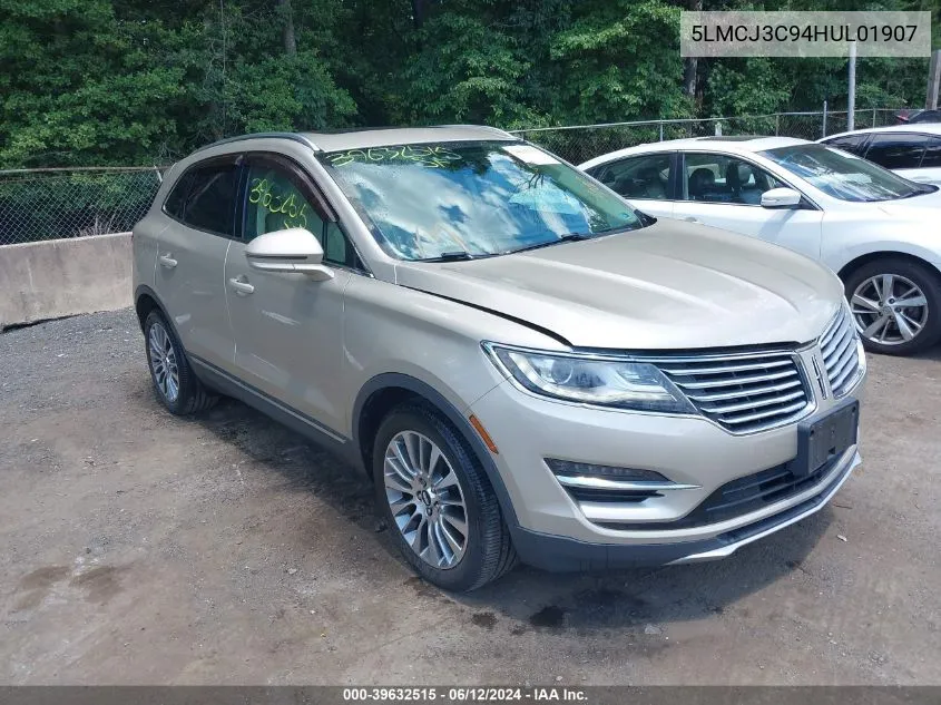 2017 Lincoln Mkc Reserve VIN: 5LMCJ3C94HUL01907 Lot: 39632515