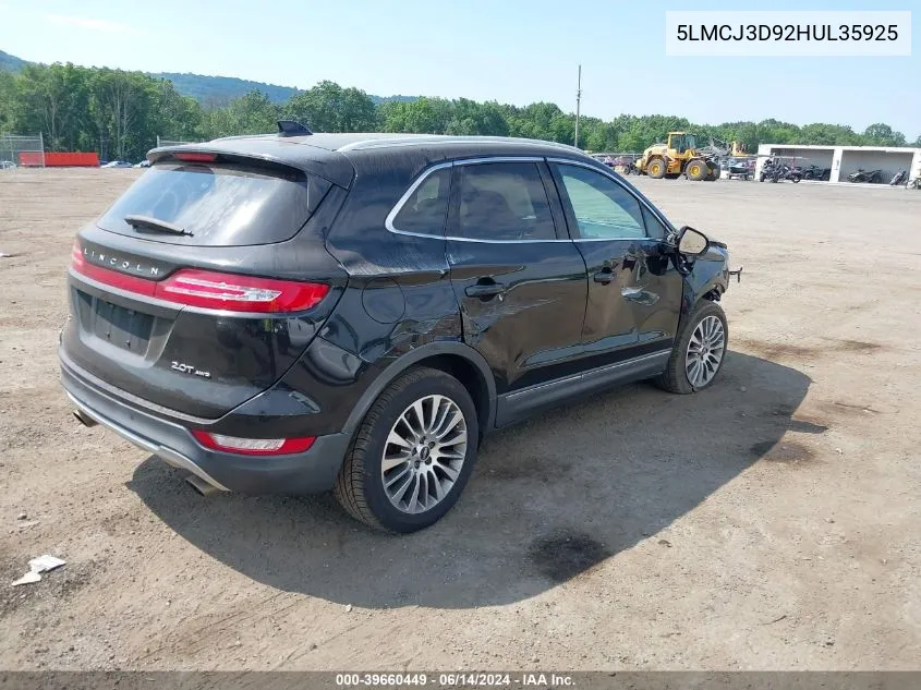 5LMCJ3D92HUL35925 2017 Lincoln Mkc Reserve