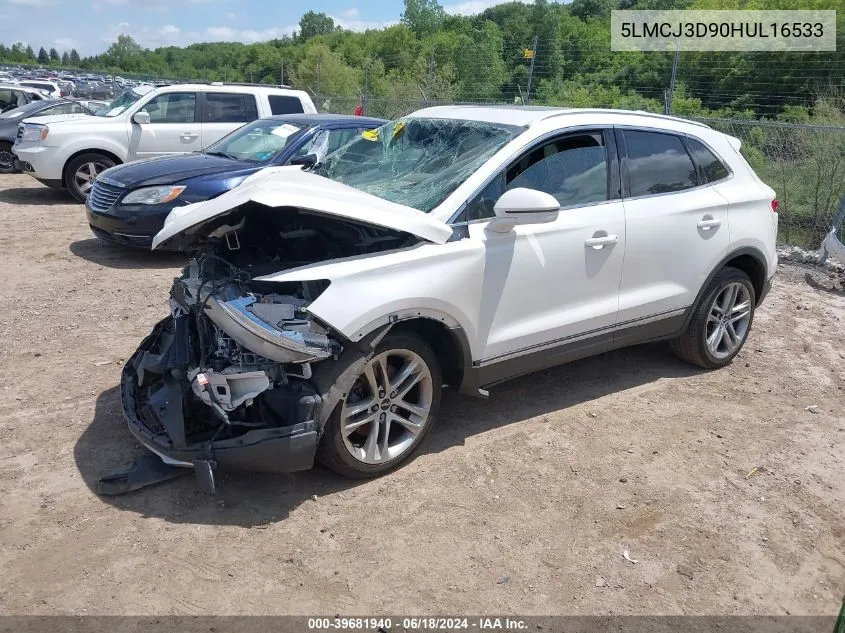 2017 Lincoln Mkc Reserve VIN: 5LMCJ3D90HUL16533 Lot: 39681940