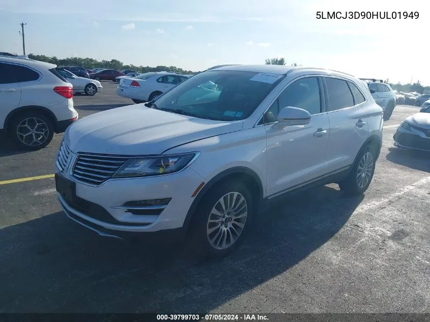 2017 Lincoln Mkc Reserve VIN: 5LMCJ3D90HUL01949 Lot: 39799703