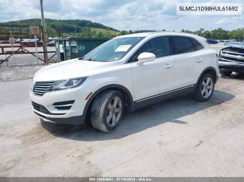 2017 Lincoln Mkc Premiere VIN: 5LMCJ1D98HUL61692 Lot: 39854641