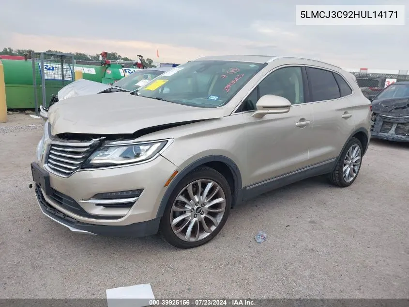 5LMCJ3C92HUL14171 2017 Lincoln Mkc Reserve