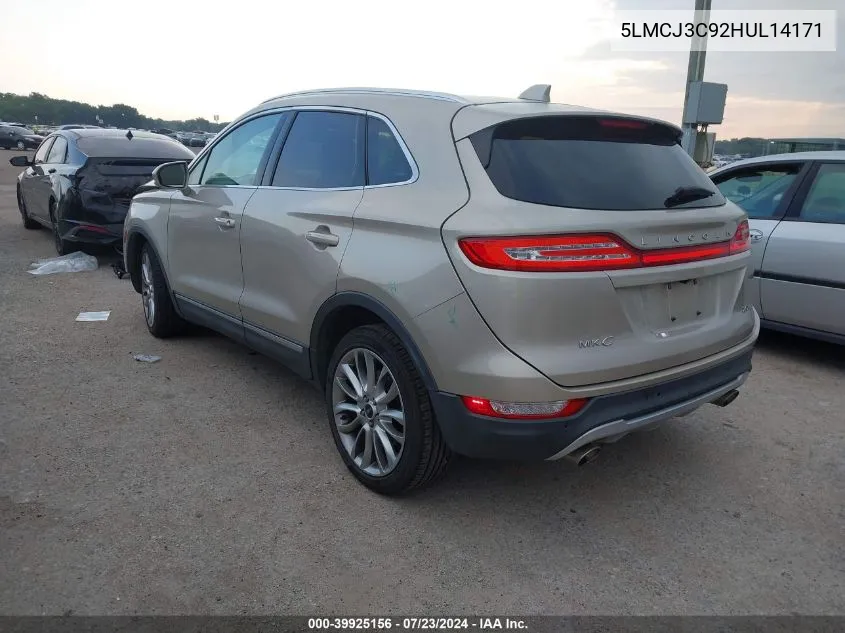 5LMCJ3C92HUL14171 2017 Lincoln Mkc Reserve