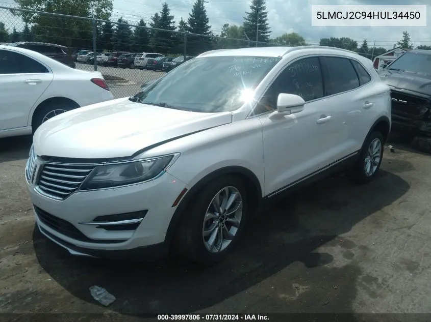 5LMCJ2C94HUL34450 2017 Lincoln Mkc Select