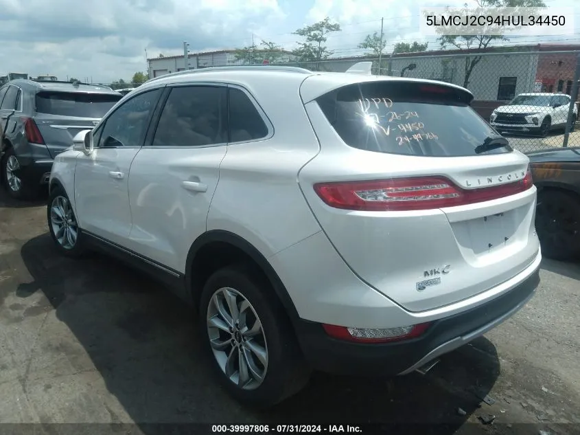 5LMCJ2C94HUL34450 2017 Lincoln Mkc Select