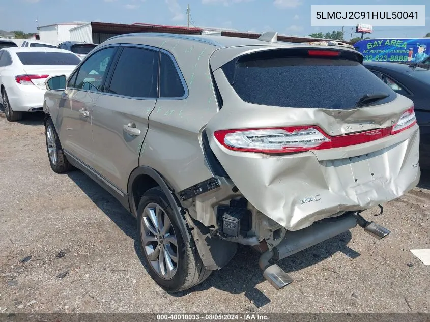 5LMCJ2C91HUL50041 2017 Lincoln Mkc Select