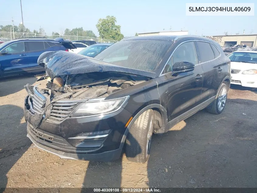 2017 Lincoln Mkc Reserve VIN: 5LMCJ3C94HUL40609 Lot: 40309108