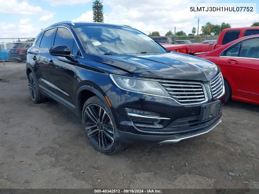 2017 Lincoln Mkc Reserve VIN: 5LMTJ3DH1HUL07752 Lot: 40342512