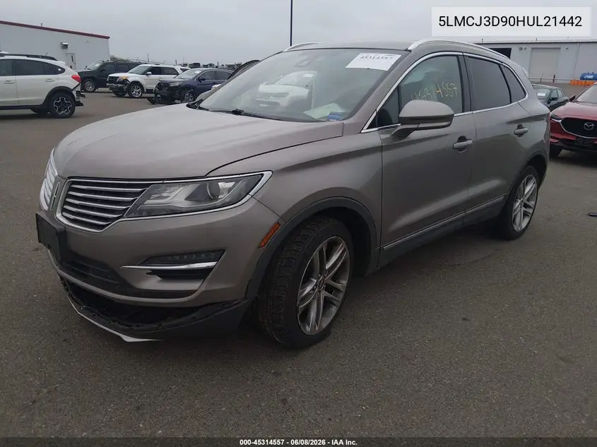 2017 Lincoln Mkc Reserve VIN: 5LMCJ3D90HUL21442 Lot: 45314557