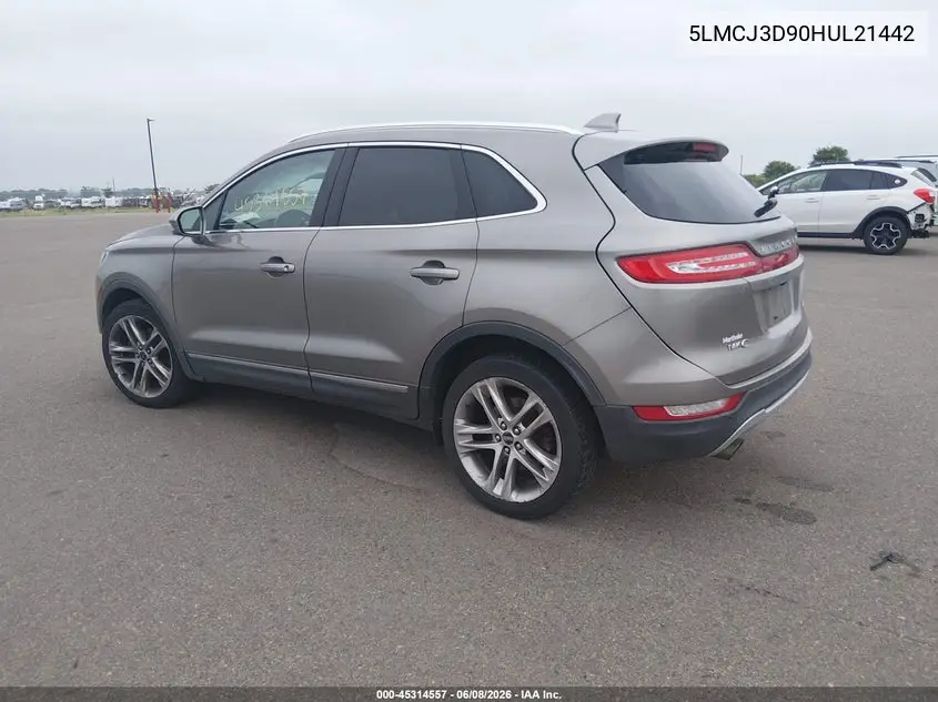 2017 Lincoln Mkc Reserve VIN: 5LMCJ3D90HUL21442 Lot: 45314557