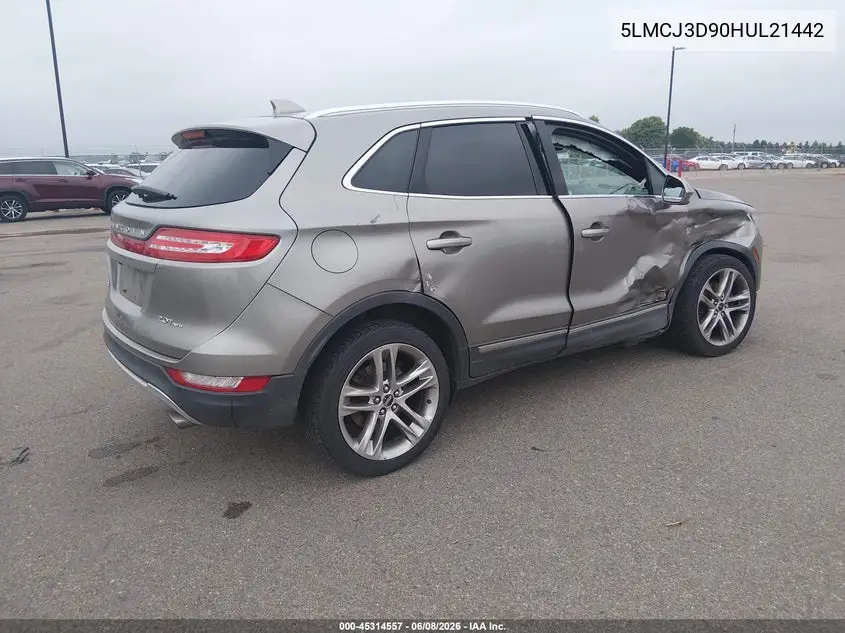 2017 Lincoln Mkc Reserve VIN: 5LMCJ3D90HUL21442 Lot: 45314557