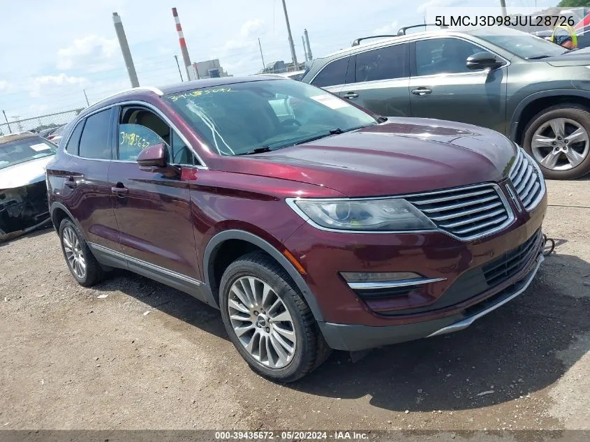 2018 Lincoln Mkc Reserve VIN: 5LMCJ3D98JUL28726 Lot: 39435672