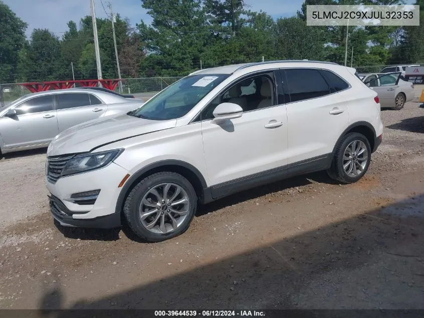 2018 Lincoln Mkc Select VIN: 5LMCJ2C9XJUL32353 Lot: 39644539