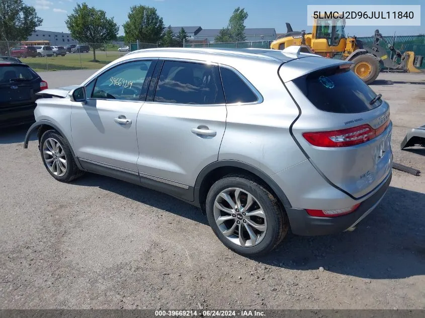 2018 Lincoln Mkc Select VIN: 5LMCJ2D96JUL11840 Lot: 39669214