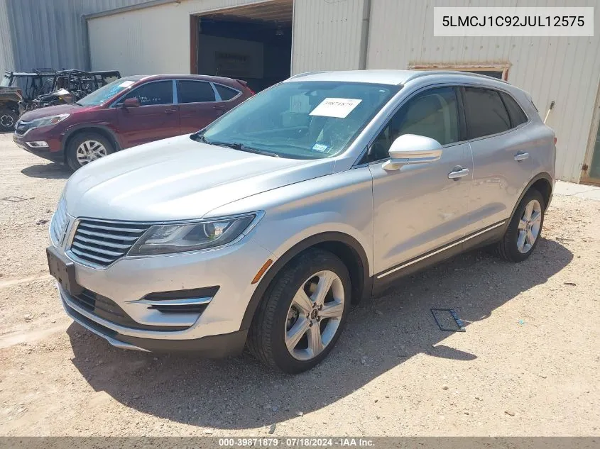 2018 Lincoln Mkc Premiere VIN: 5LMCJ1C92JUL12575 Lot: 39871879