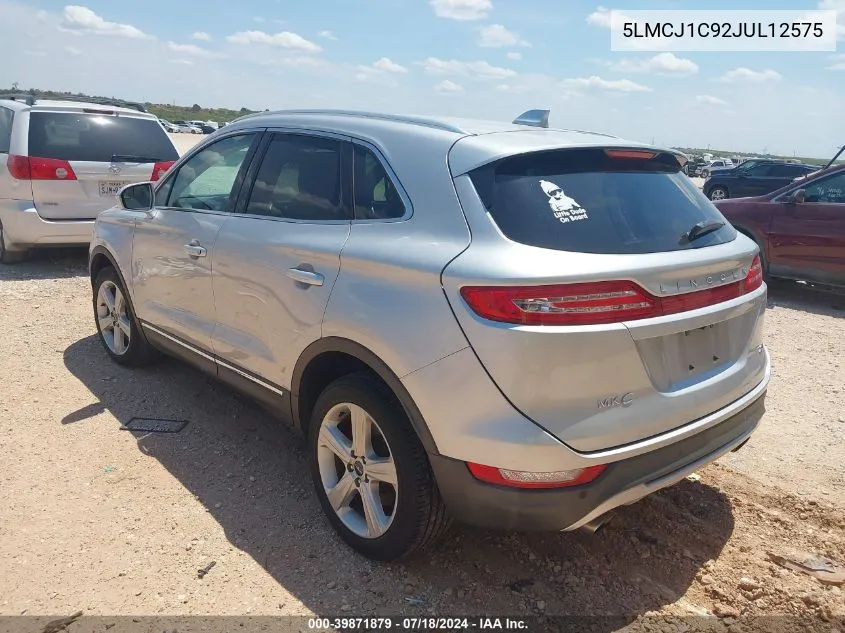 2018 Lincoln Mkc Premiere VIN: 5LMCJ1C92JUL12575 Lot: 39871879