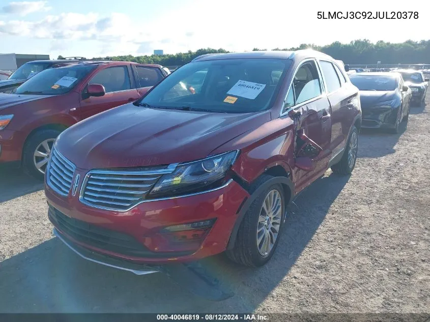 5LMCJ3C92JUL20378 2018 Lincoln Mkc Reserve