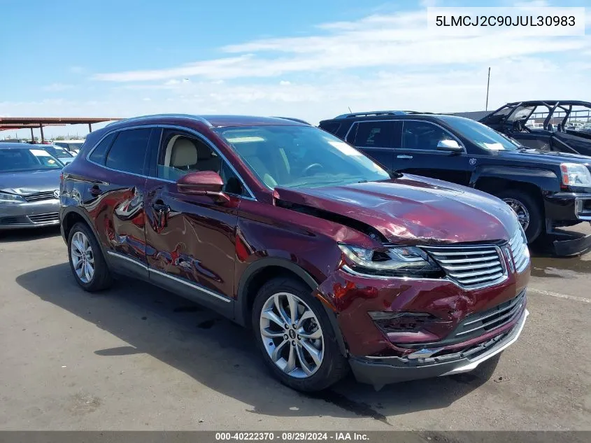 2018 Lincoln Mkc Select VIN: 5LMCJ2C90JUL30983 Lot: 40222370