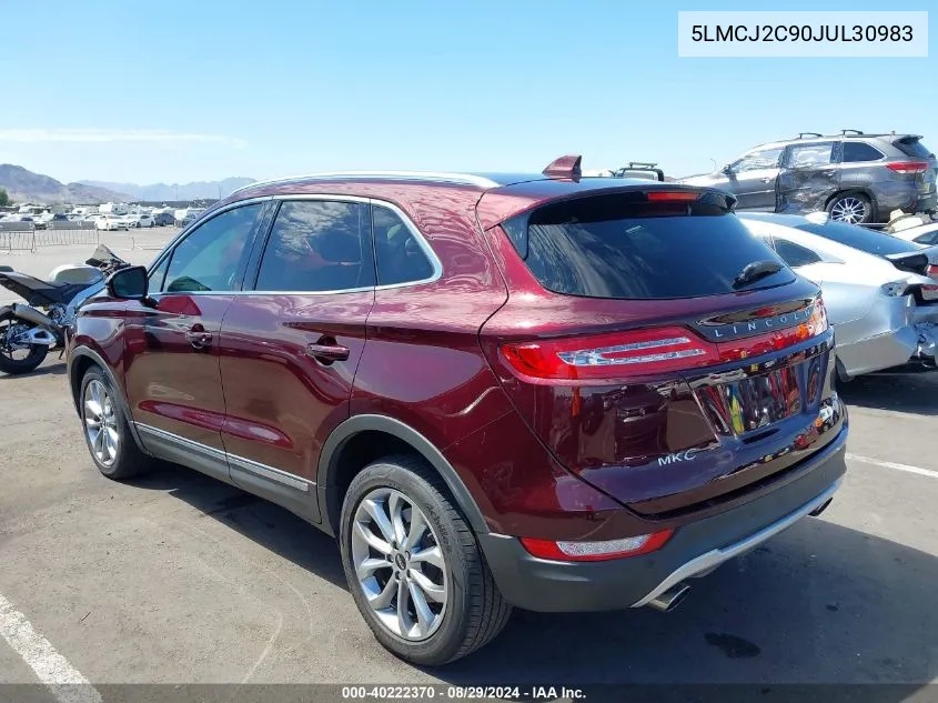 2018 Lincoln Mkc Select VIN: 5LMCJ2C90JUL30983 Lot: 40222370