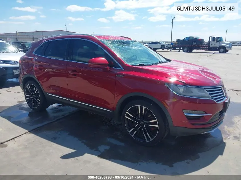 2018 Lincoln Mkc Reserve VIN: 5LMTJ3DH3JUL05149 Lot: 40286798