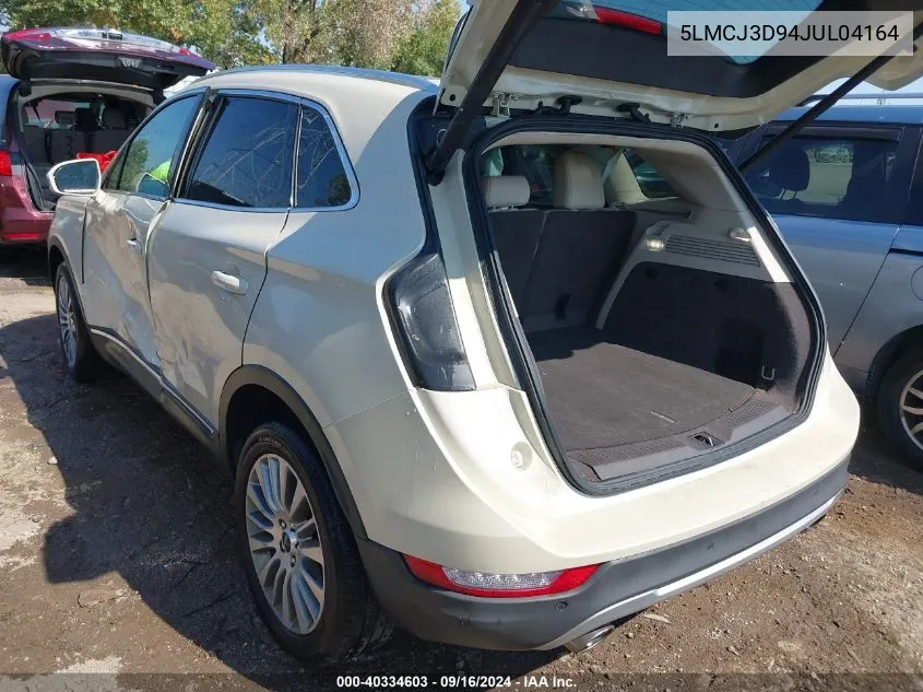 2018 Lincoln Mkc Reserve VIN: 5LMCJ3D94JUL04164 Lot: 40334603