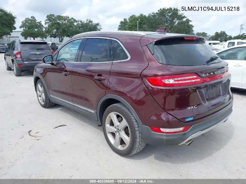 2018 Lincoln Mkc Premiere VIN: 5LMCJ1C94JUL15218 Lot: 40338600