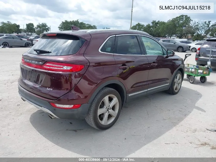 2018 Lincoln Mkc Premiere VIN: 5LMCJ1C94JUL15218 Lot: 40338600