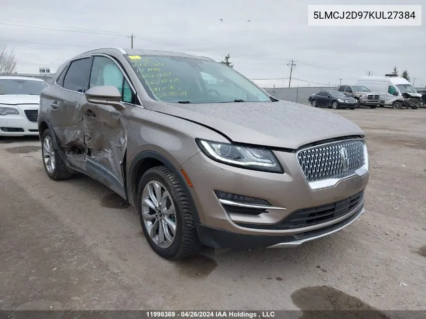 2019 Lincoln Mkc Select VIN: 5LMCJ2D97KUL27384 Lot: 11998369