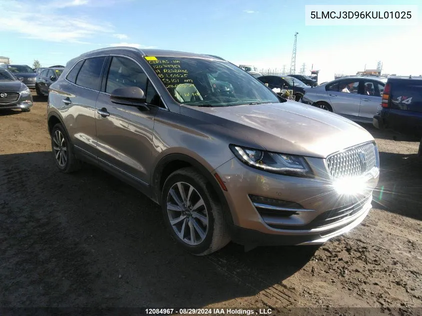 2019 Lincoln Mkc Reserve VIN: 5LMCJ3D96KUL01025 Lot: 12084967