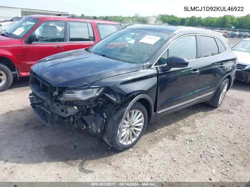 5LMCJ1D92KUL46922 2019 Lincoln Mkc Standard