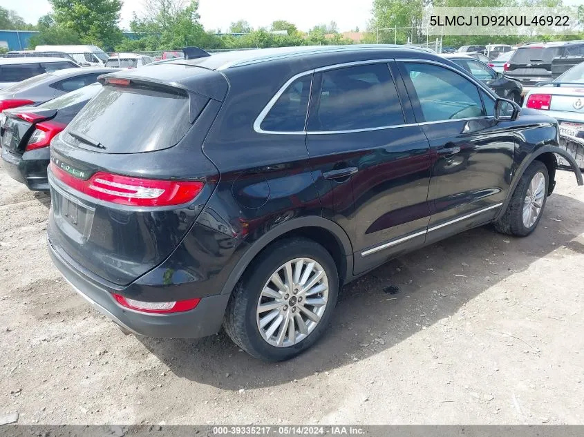 5LMCJ1D92KUL46922 2019 Lincoln Mkc Standard