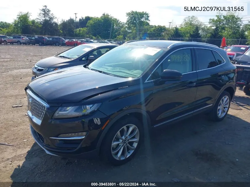 2019 Lincoln Mkc Select VIN: 5LMCJ2C97KUL31565 Lot: 39453801