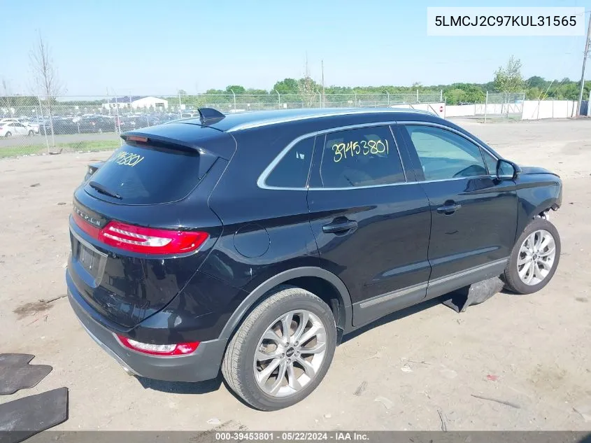 2019 Lincoln Mkc Select VIN: 5LMCJ2C97KUL31565 Lot: 39453801