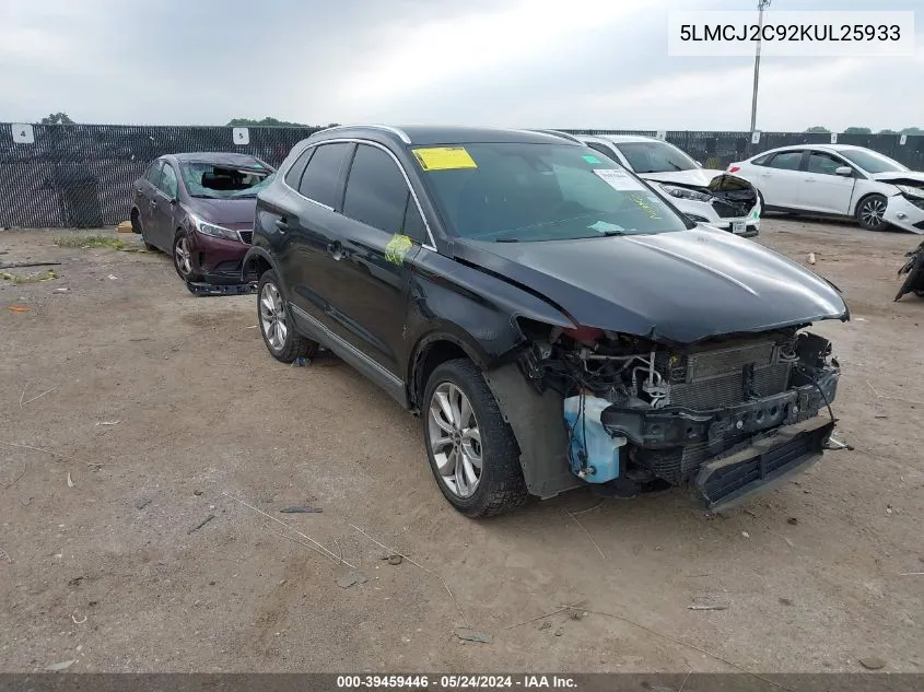 5LMCJ2C92KUL25933 2019 Lincoln Mkc Select