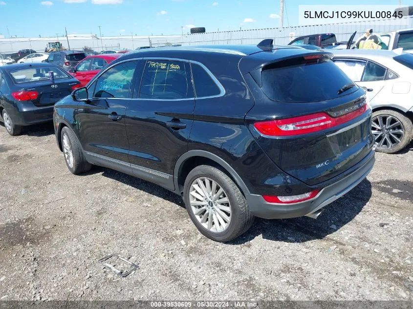 2019 Lincoln Mkc Standard VIN: 5LMCJ1C99KUL00845 Lot: 39530609