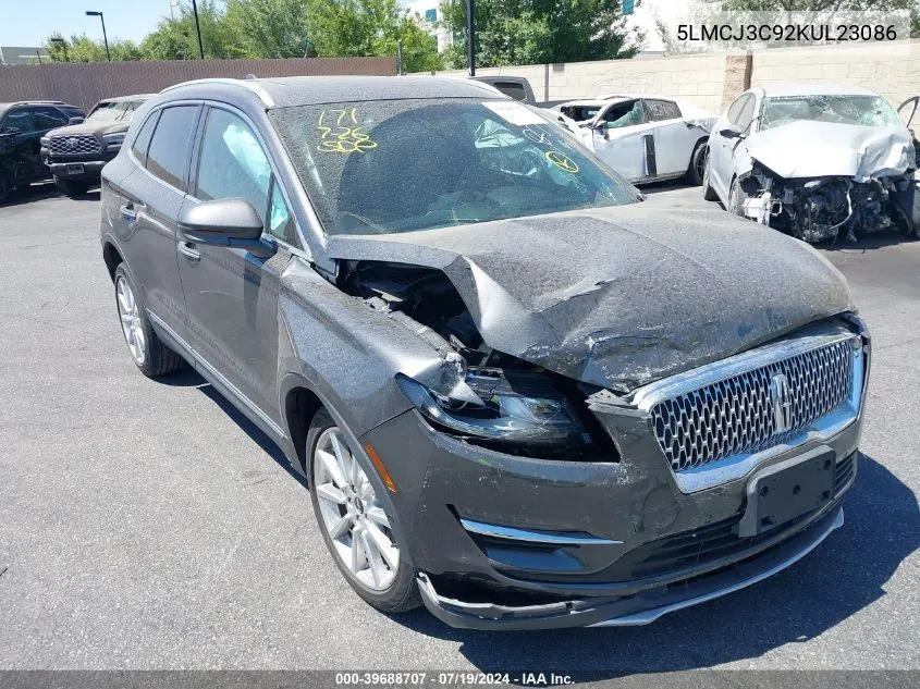 2019 Lincoln Mkc Reserve VIN: 5LMCJ3C92KUL23086 Lot: 39688707