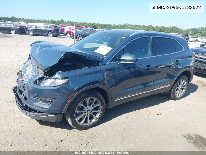 2019 Lincoln Mkc Select VIN: 5LMCJ2D95KUL33622 Lot: 39715489