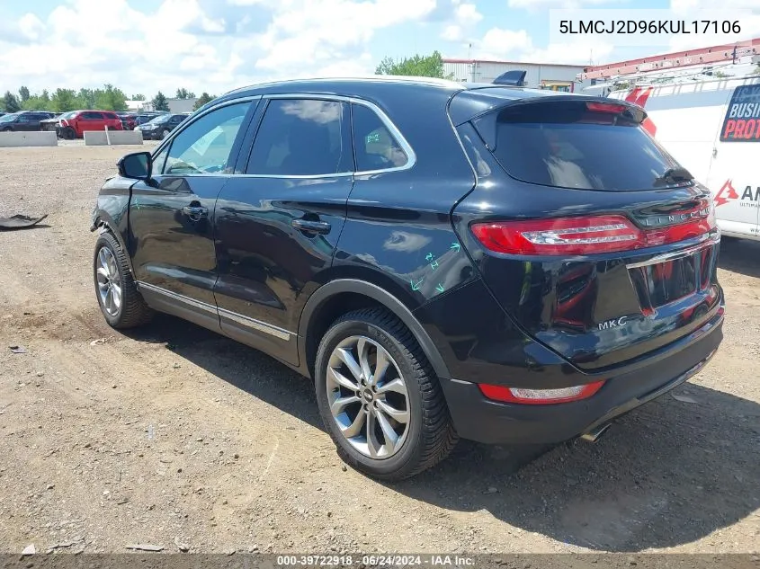 2019 Lincoln Mkc Select VIN: 5LMCJ2D96KUL17106 Lot: 39722918