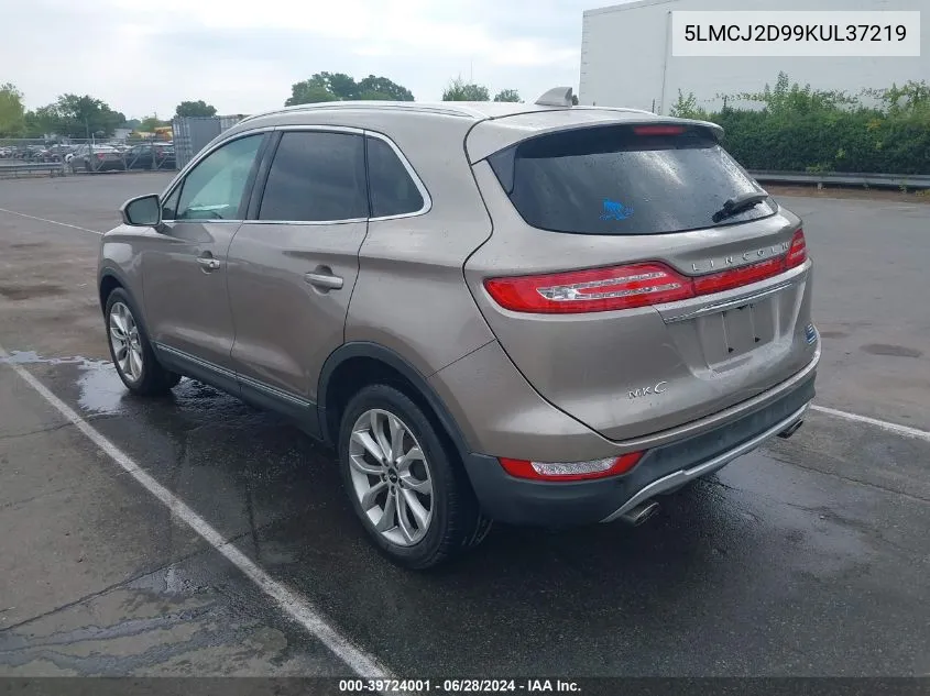 2019 Lincoln Mkc Select VIN: 5LMCJ2D99KUL37219 Lot: 39724001